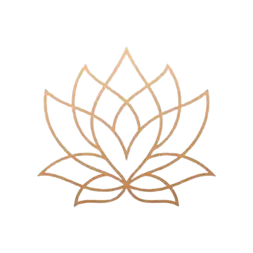 Gold geometric lotus flower logo for video production services